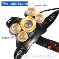 50W 5 LED T6 Zoomable Headlamp Head Light Torch Lamp for Outdoor Camping Biking Adjustable headband, rechargeable CYBST
